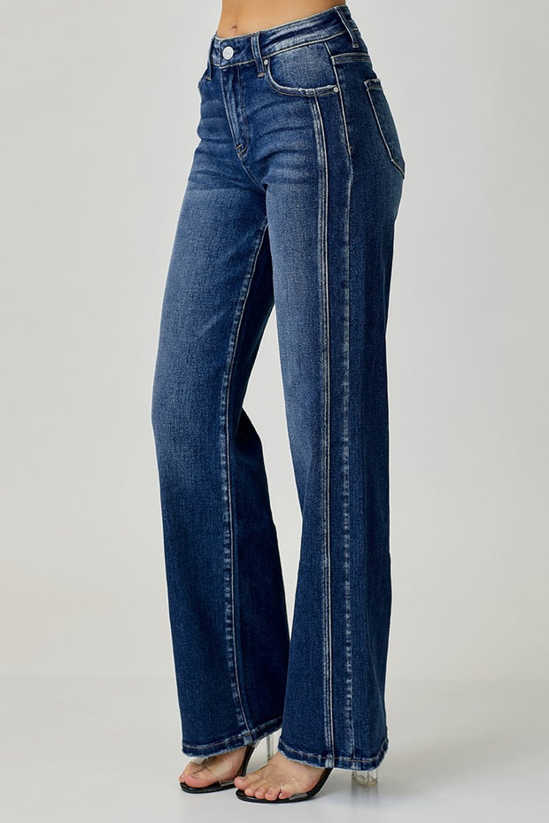{ONLINE ONLY} RISEN Double Side Seam Straight Fit Jeans