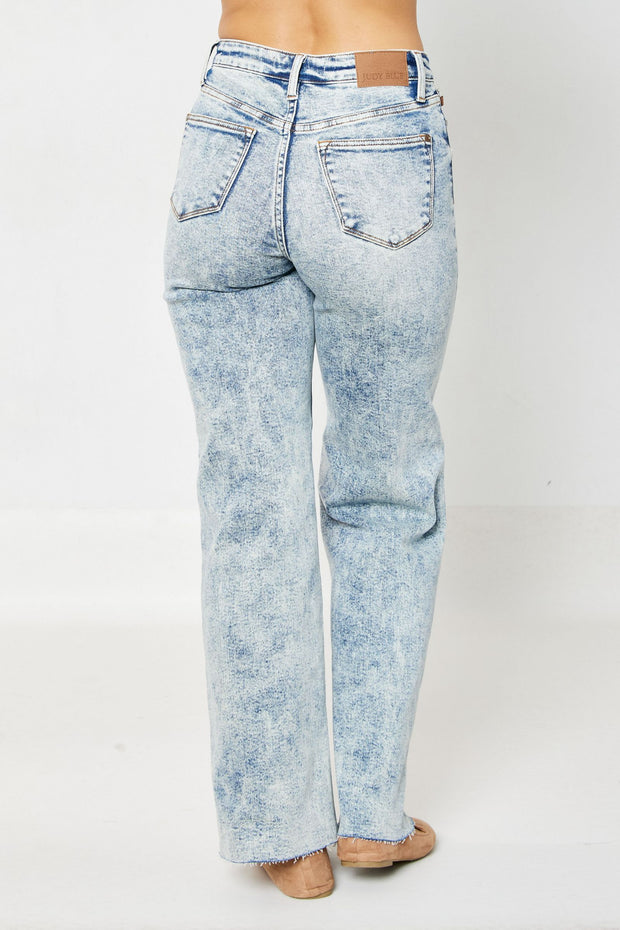 Judy Blue Mineral Wash Wide Leg Jeans