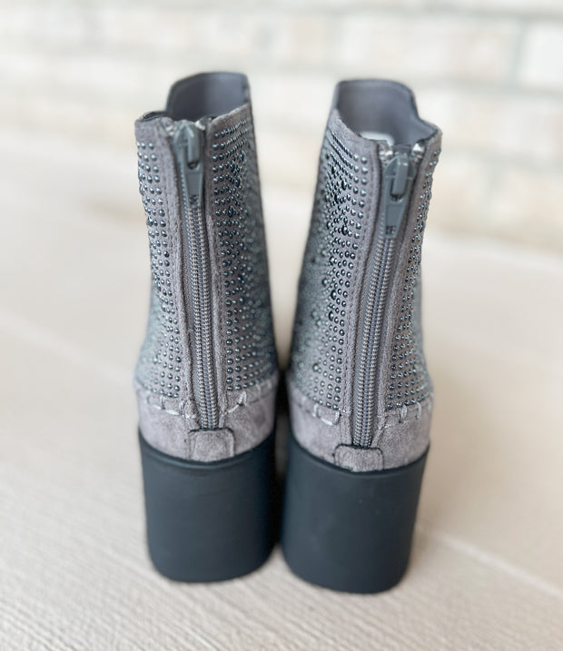 Pewter Studded Platform Booties