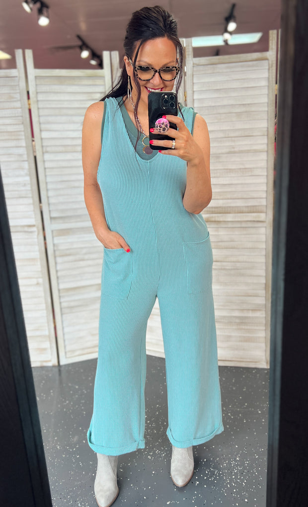 Jade Corded Tie Strap Jumpsuit