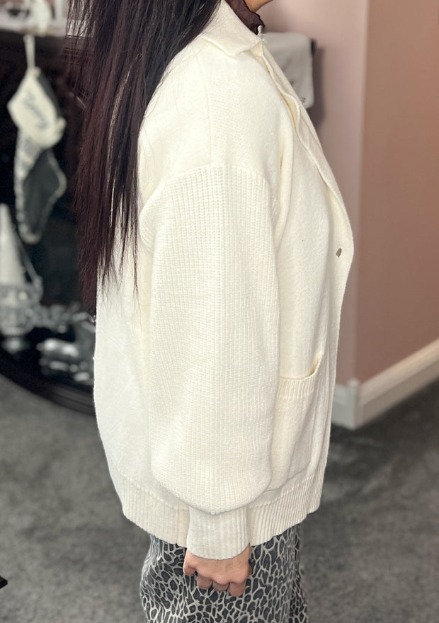 {PREORDER} Creamy & Dreamy Notch Lapel Sweater Cardigan (S-2X)