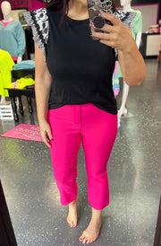 French Pink YMI Hyperstretch Cropped Kick Flare Pants