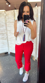 YMI Hyperstretch Red Cropped Flare Pants