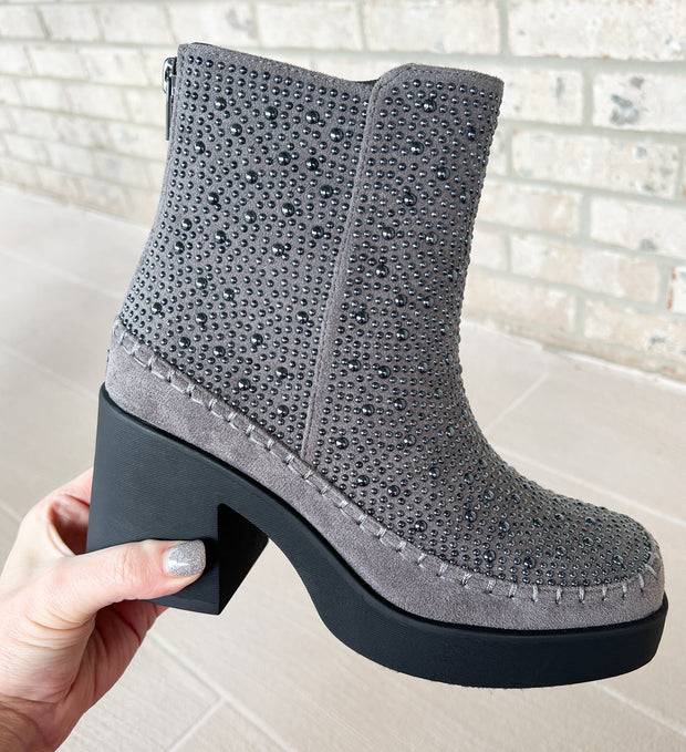 Pewter Studded Platform Booties