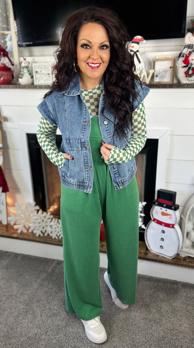 Blakeley Green Corded Overalls