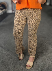 {PREORDER} Risen Leopard Ankle Cropped Straight Fit Jeans