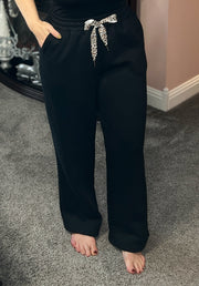 {PREORDER} Leopard Drawstring Fleece Lined Pants (2 Colors)