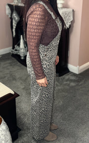 {PREORDER} Leopard Denim Overalls