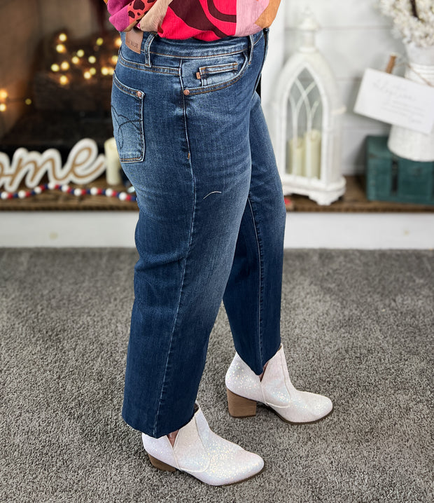 Judy Blue Cropped Wide Leg Jeans