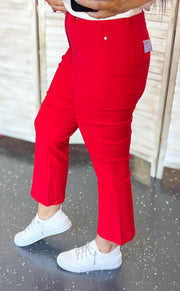 YMI Hyperstretch Red Cropped Flare Pants