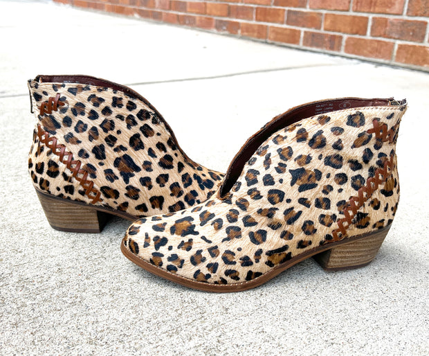 Naughty Monkey GENUINE LEATHER Hair On Leopard Booties