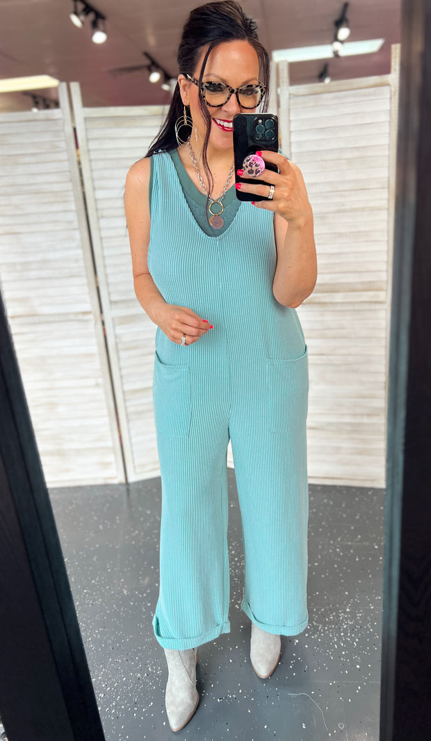 Jade Corded Tie Strap Jumpsuit