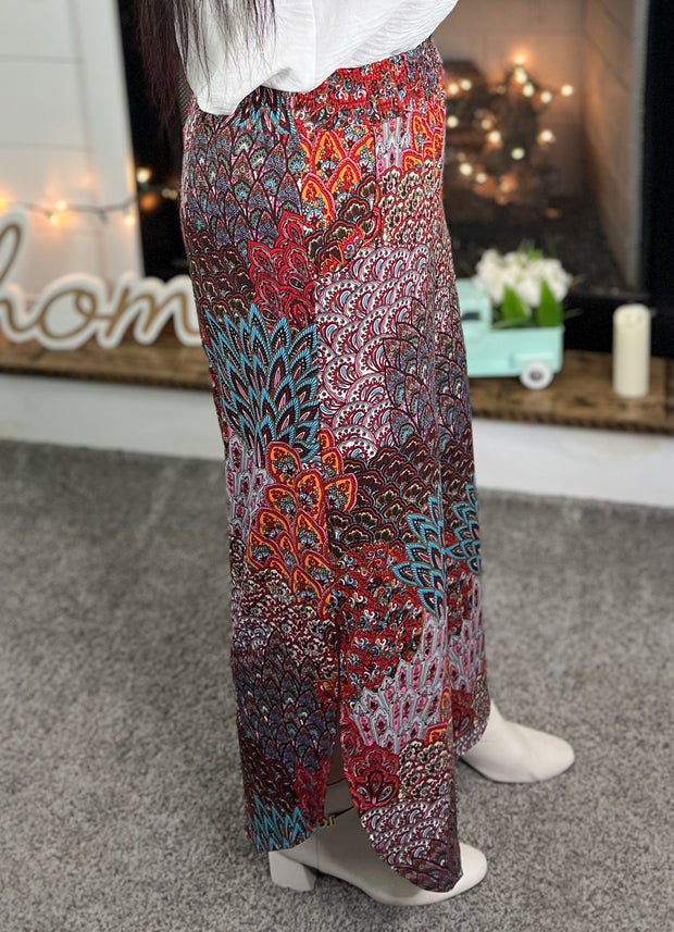 Multi Print Side Vent Pants