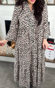 Leopard Tiered Maxi Dress