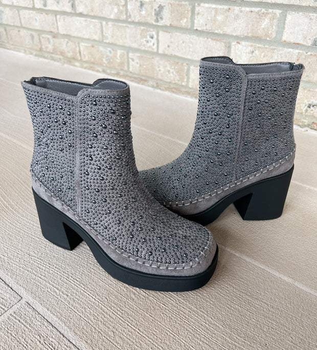 Pewter Studded Platform Booties