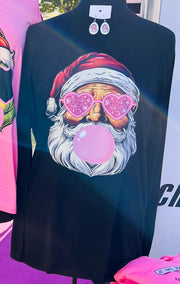 Bubble Blowing Santa L/S Tee (S-2X)