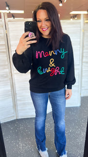 {PREORDER} Merry & Bright Tinsel Letter Sweater (S-4X)