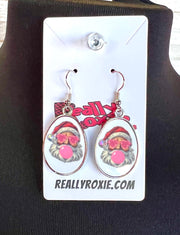 Bubble Blowing Santa Earrings