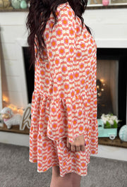 Vintage Floral Print Tiered Dress