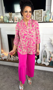 Pink Floral & Paisley Lizzy Top