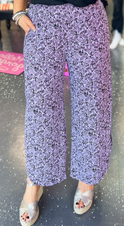 Lavender Paisley Side Vent Pants