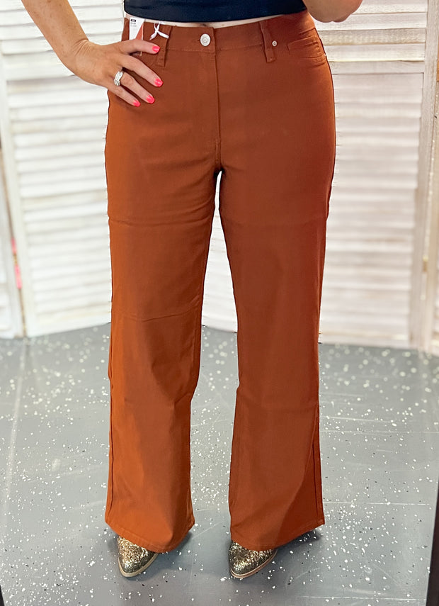 YMI Hyperstretch Wide Leg Pants~Copper