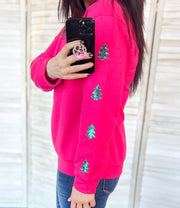 {PREORDER} Sequin Merry Christmas Tree Pink Pullover