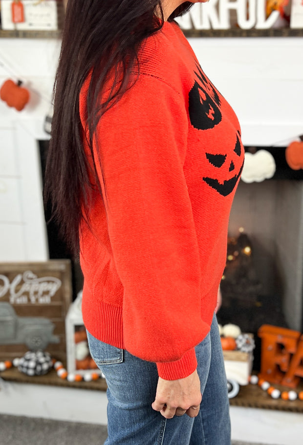 Jack-o-Lantern Faces Sweater