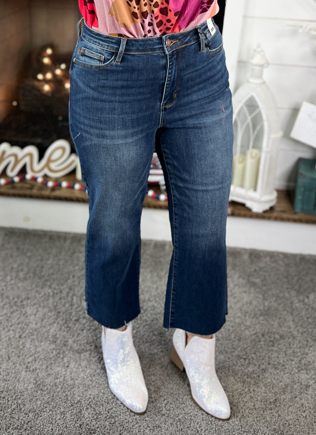 Judy Blue Cropped Wide Leg Jeans