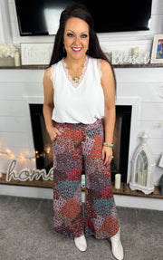 Multi Print Side Vent Pants