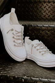 Very G Aman Sneakers w/Rhinestone Laces~White