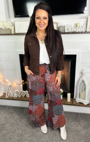 Multi Print Side Vent Pants