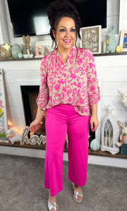 Pink Floral & Paisley Lizzy Top