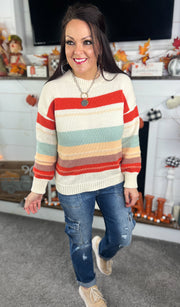 Fall Stripe Cozy Sweater