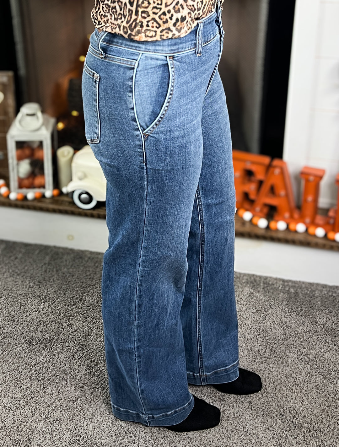 パンツ ROTATE Woman Pants Blue 113334 2318 Women's Belted Terry Pant in Dusty Blue - Cozy Chic