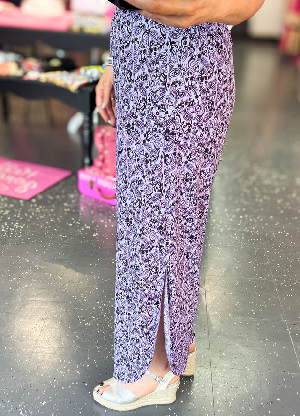 Lavender Paisley Side Vent Pants