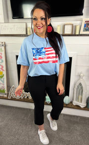 American Flag Bow Knot OVERSIZED Top