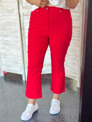 YMI Hyperstretch Red Cropped Flare Pants