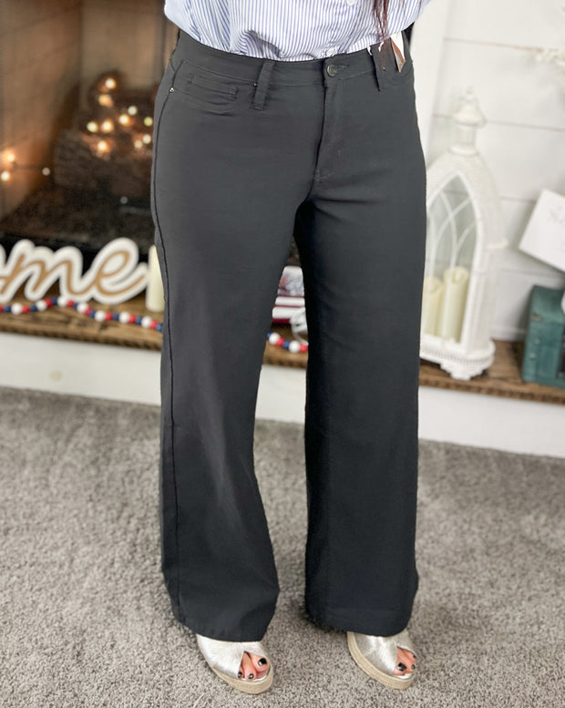 YMI Hyperstretch Wide Leg Pants~Jet Set