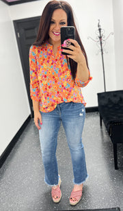Lizzy Coral Floral Print Top