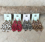 {RESTOCKED} Leopard Seed Bead Fringe Earrings (8515086811429)