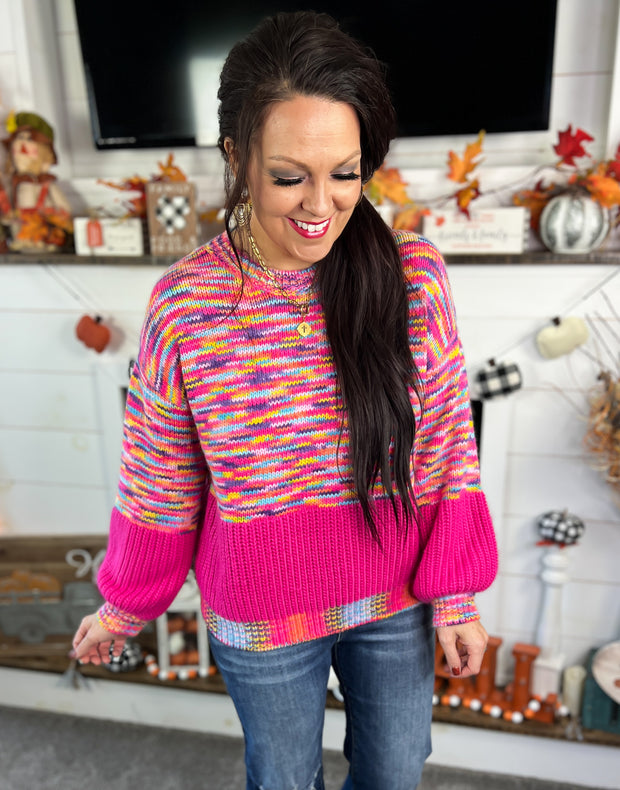 Pink Multi Oversized Sweater