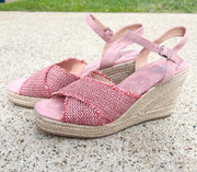 Not Rated Elinor Pink Espadrille Wedges