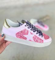 Alex Pink Glitter Star Sneakers by MiiM (8514641527077)