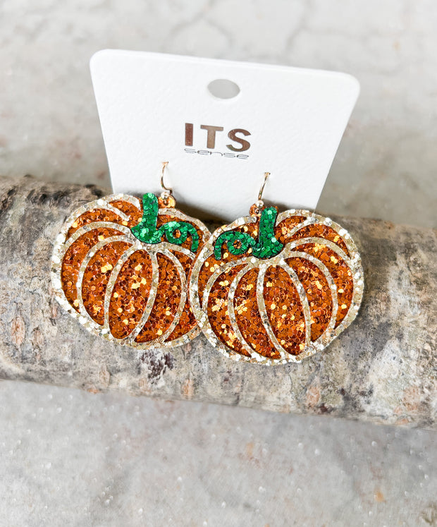 Pumpkin Glitter Earrings