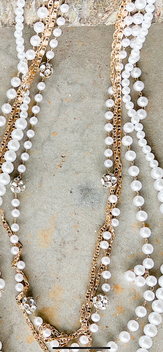Pearl & Chain 5 Necklace Set