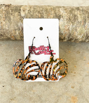 Tiger Stripes Pumpkin Earrings