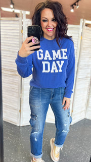 Royal Blue Corded Game Day Top