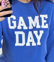 Royal Blue Corded Game Day Top