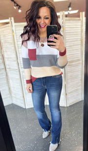 Cozy Colorblock Sweater w/Pocket